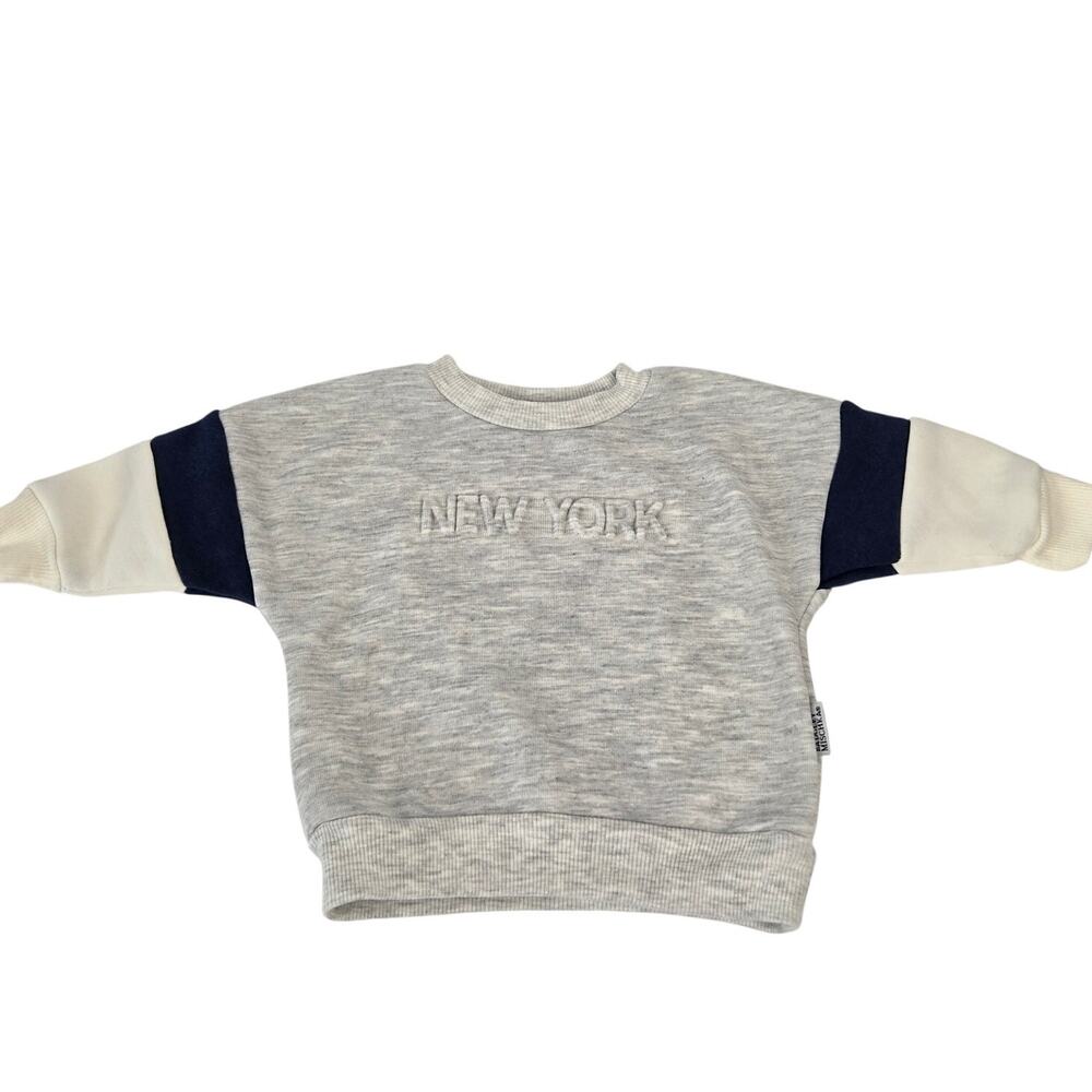 Badgley Mischka NewYork Soft Designer Pullover Sweater Grey Blue Size 6–9 Months